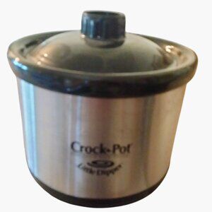 Crock Pot Little Dipper Stoneware Slow Cooker Food Warmer Stainless Steel Black